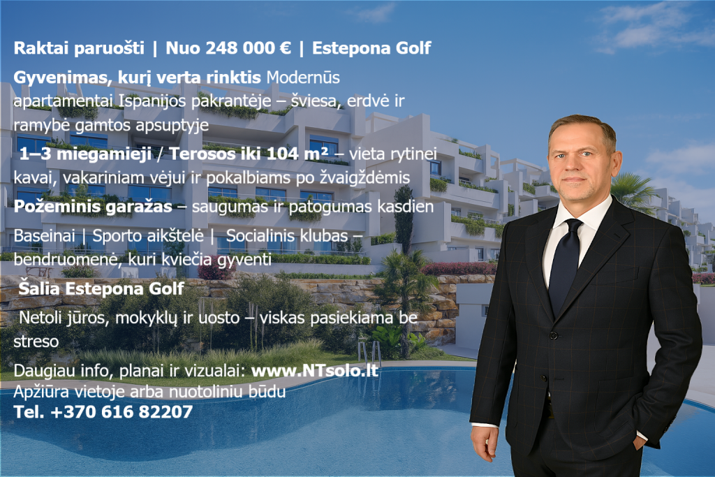 Ispanija. Ramybė gamtos apsuptyje – šalia Estepona Golf 1–3 miegamųjų apartamentai | Nuo 248 000 € | Raktai paruošti